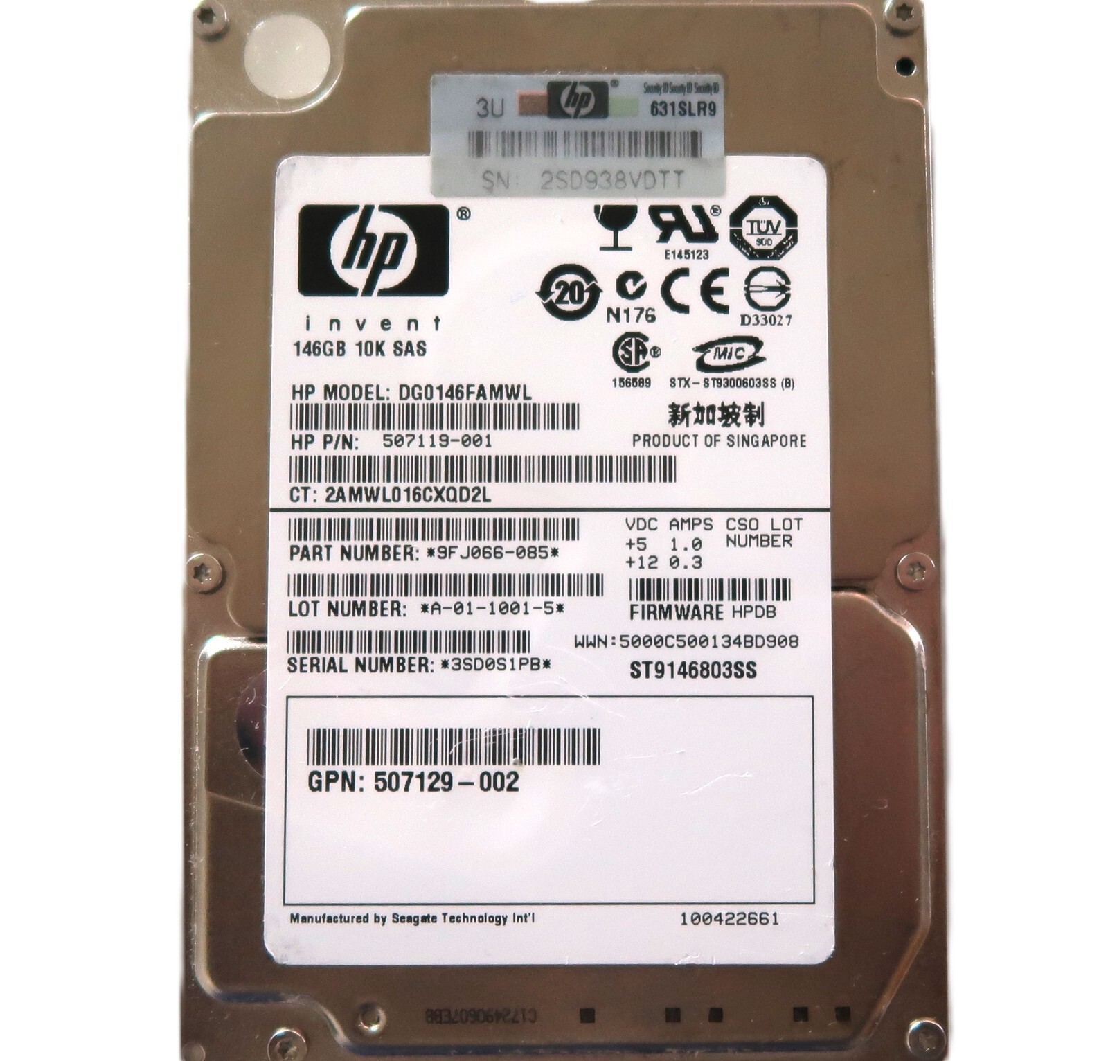 HP ST9146803SS 9FJ066-085 507119-001 507129-002 146gb 2.5" SAS Hard Drive