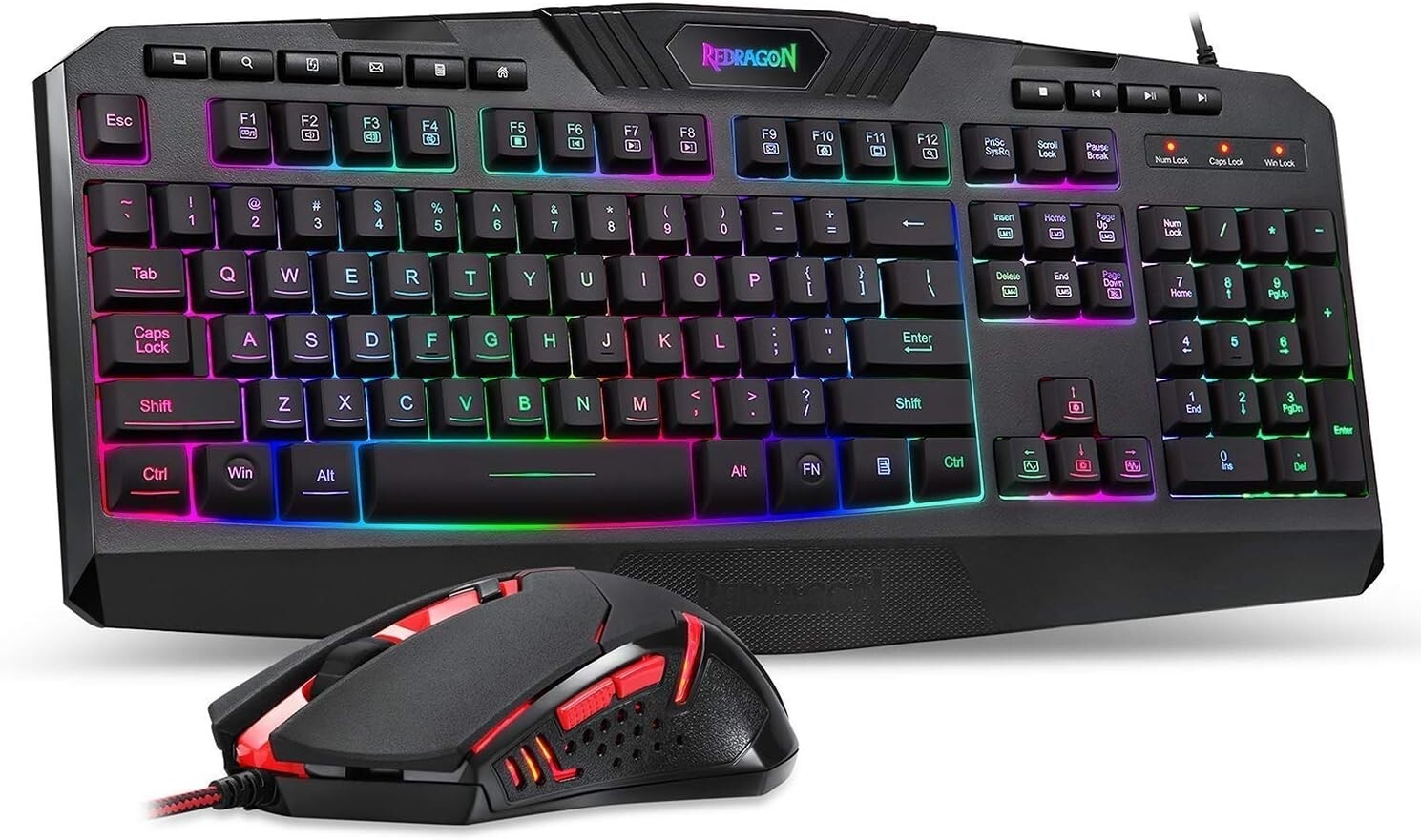 Juego De Teclado Y Mouse Gamer Mecanico Para Gaming Multicolor RGB raton NEW US