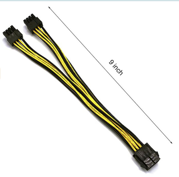 PCI-E PCIE 8p Female to 2 Port Dual 8pin 6+2p Male GPU Graphics Power Cable USA