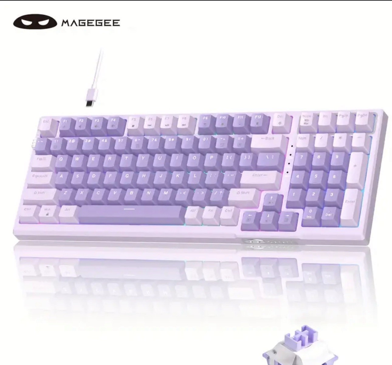 MageGee SKY98 Mechanical Gaming Keyboard Hot Swappable Customized Switch