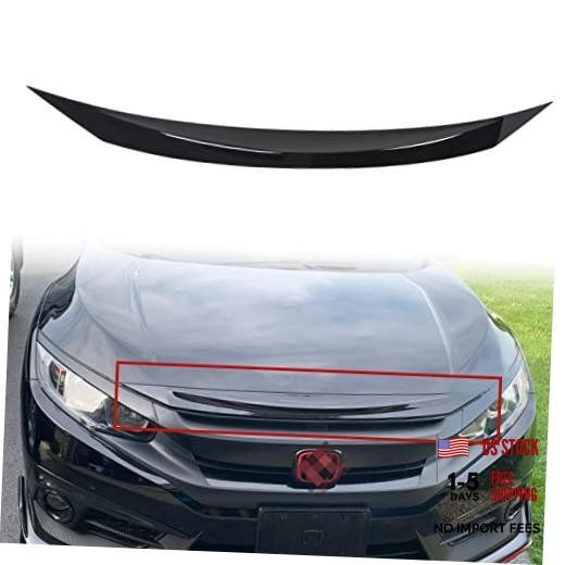Front Hood Bumper Upper Trim Nose Cover Compatible with 2016-2021 Honda Civic