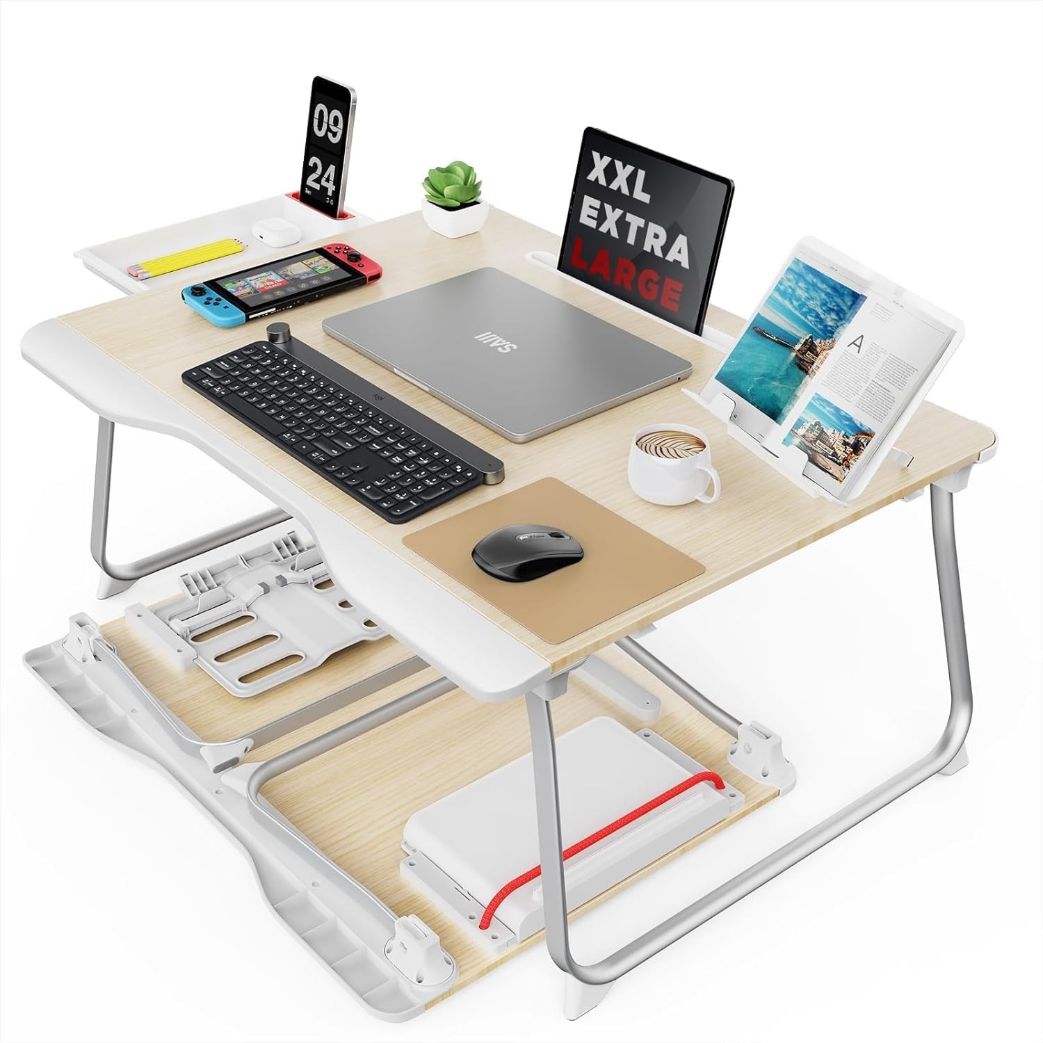 Folding Bed Desk Laptop Eating Breakfast Writing Gaming Extra Large Portable 