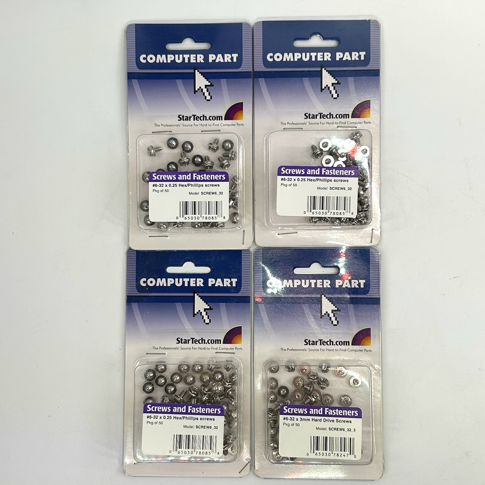 Replacement PC Mounting Screws #6-32 x 0.25 1/4 in. PKG OF 50• StarTech NEW (4)