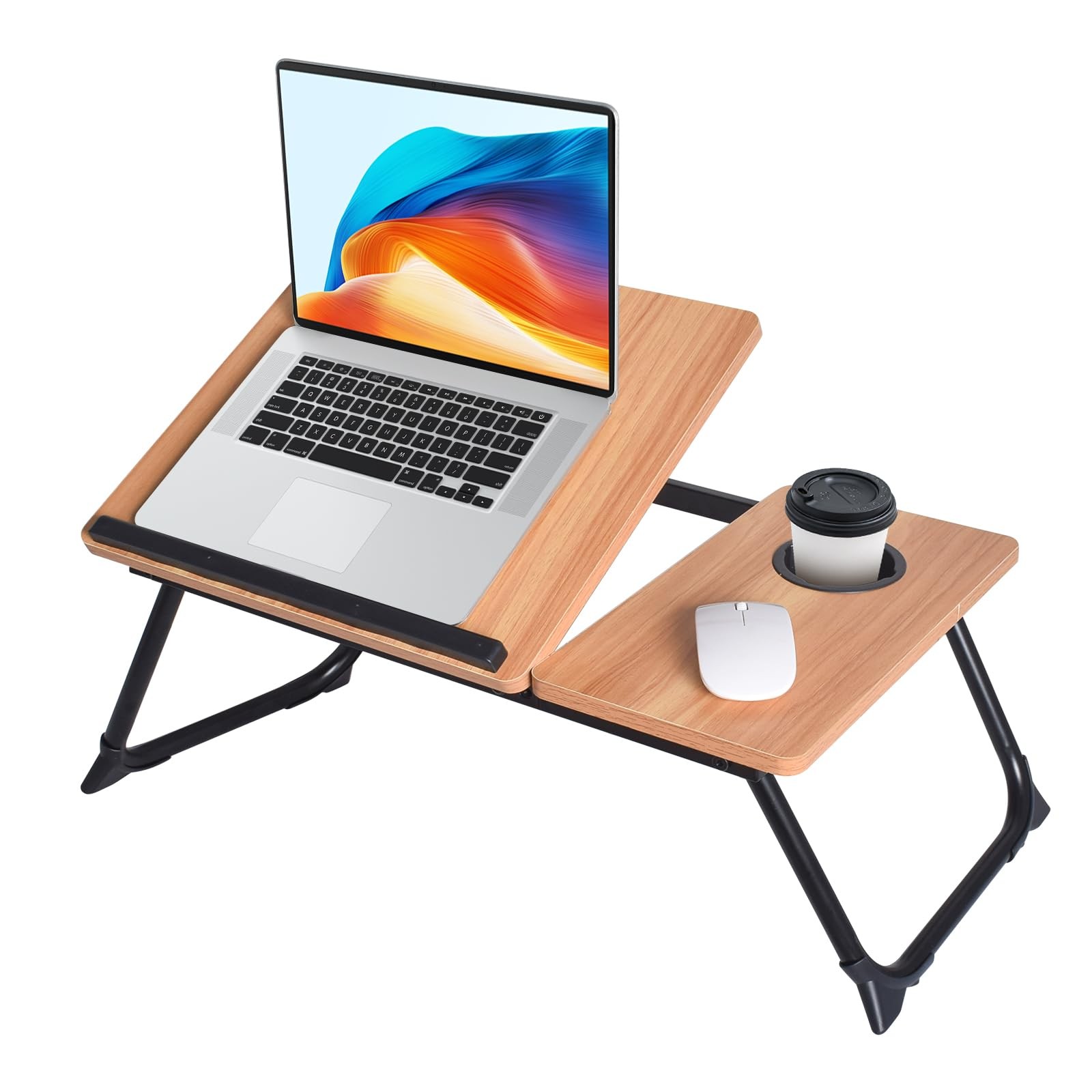 XXL Adjustable Lap Desk Sturdy Portable Foldable Laptop Desk Bed Wood