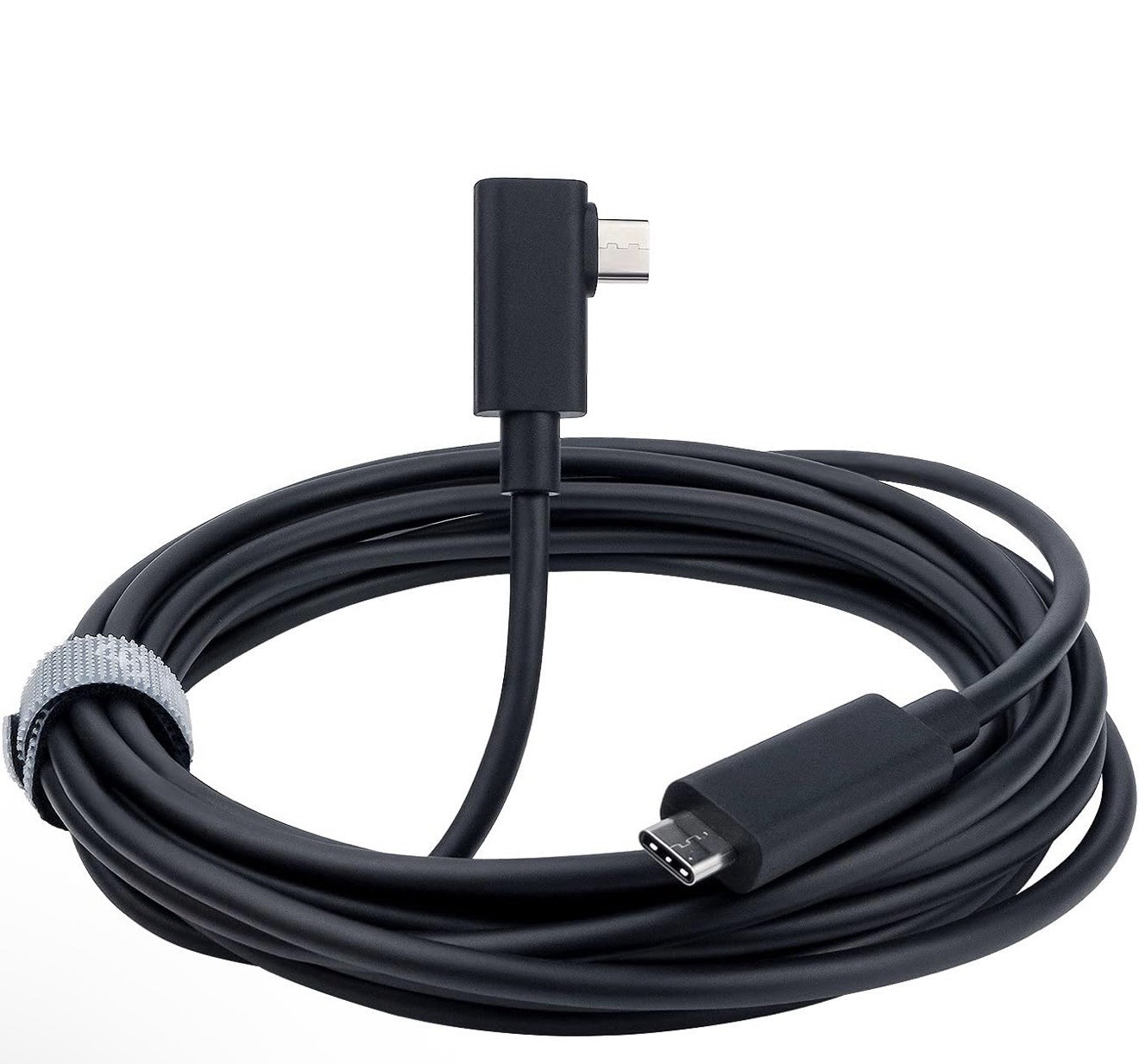 FIBBR USB-C5 Fiber Optic Type-C To Type-C Data Cable Link VR Elbow - Black 15ft