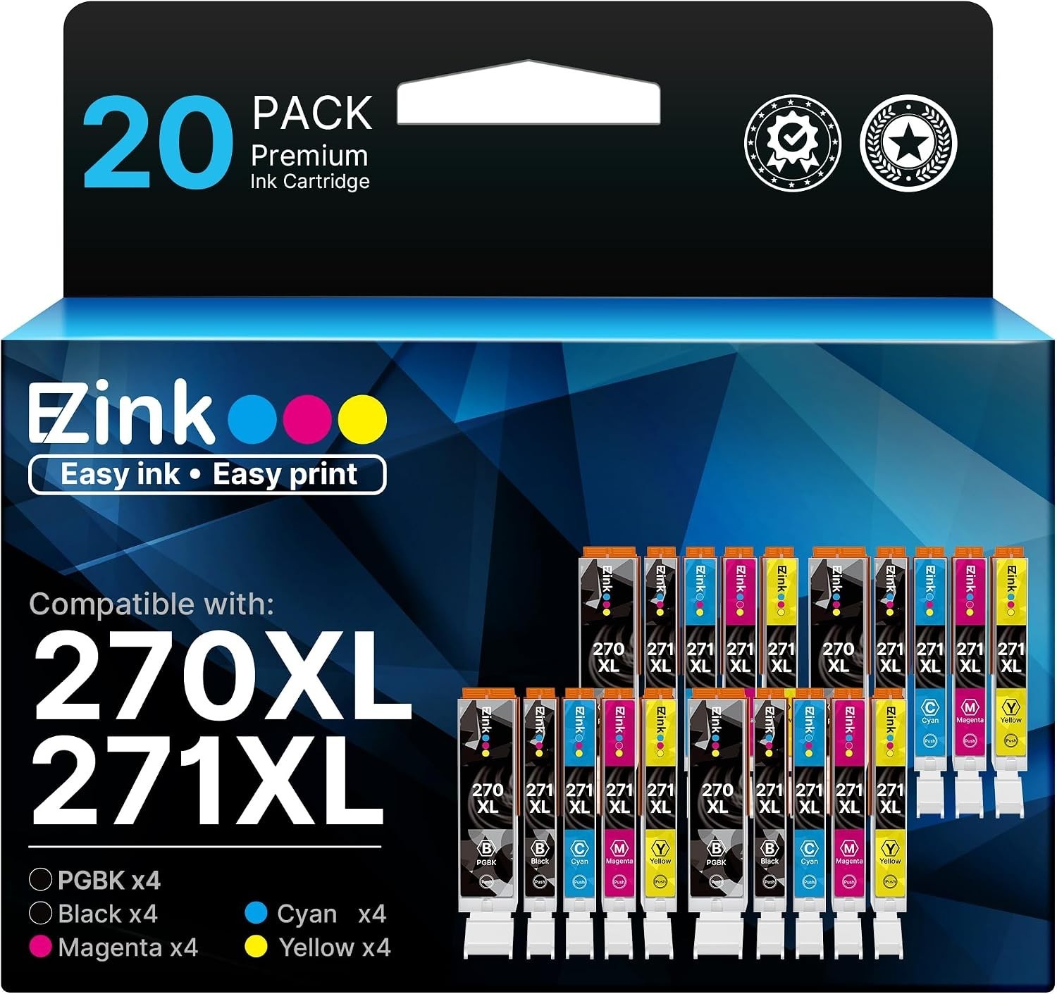 20 Pack E-Z Ink PGI-270XL CLI-271XL Ink Cartridges for various Canon PIXMA