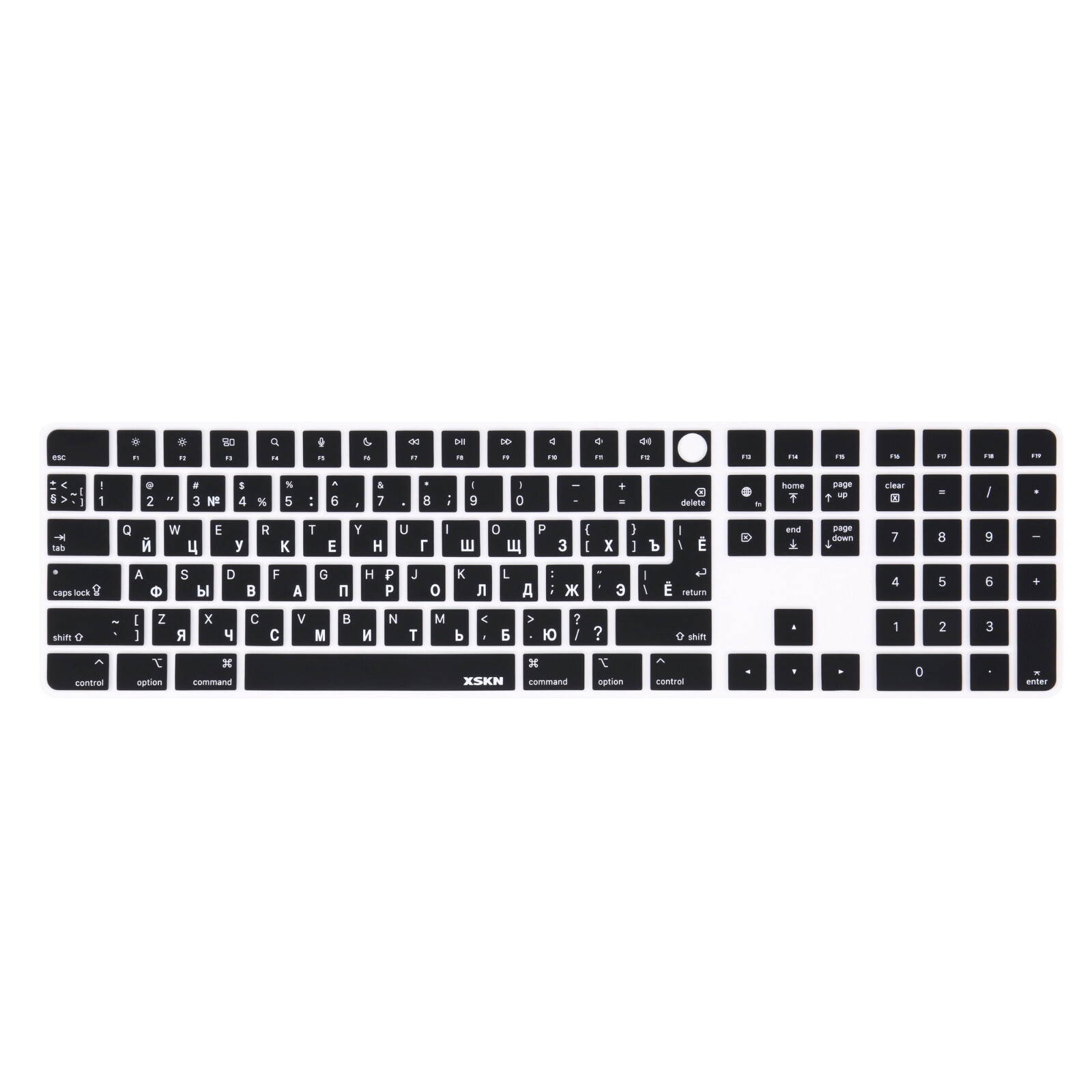 XSKN Russian Keyboard Cover for 2021 24" iMac Magic Keyboard and Numeric A2520