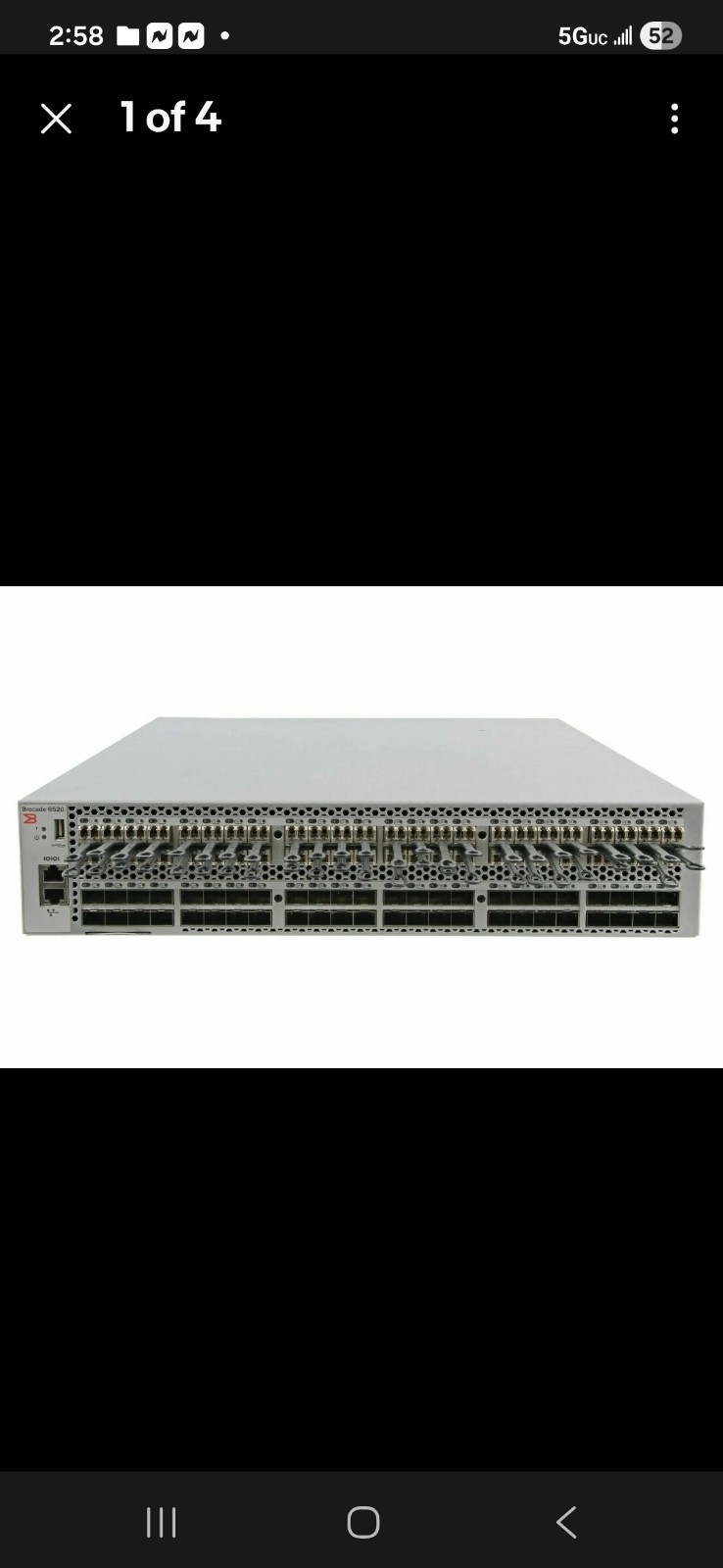 Brocade 6520 BR-6520-48-16G-R 48 Active Licensed ports Channel Switch No PSUs