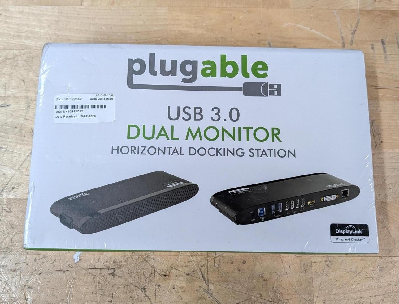 Plugable UD-3900H USB 3.0 6-Port Dual Monitor Horizontal Docking Station - New