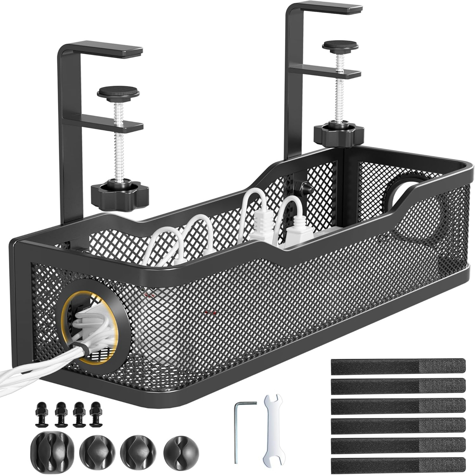 Under Desk Cable Management Tray Clamp Organizer for Wire Cord Office Home No