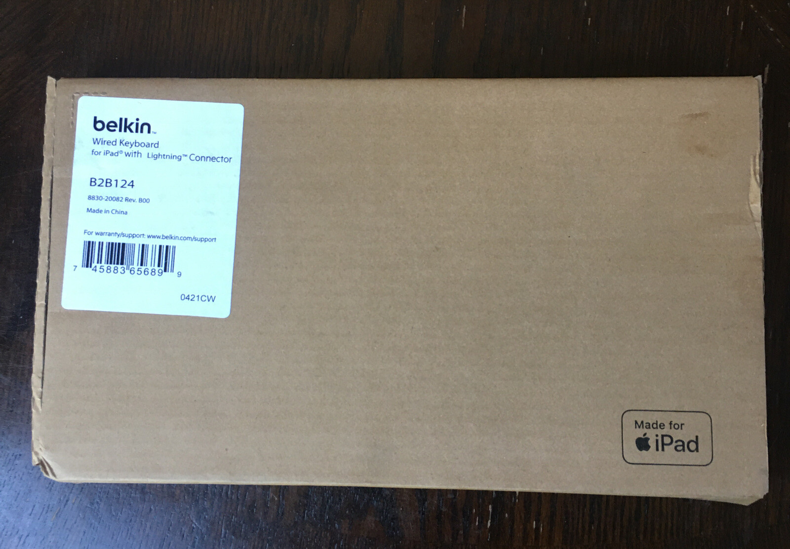 Belkin Apple MFi Certified Wired Keyboard iPad & Lightning Connector B2B124 NIB