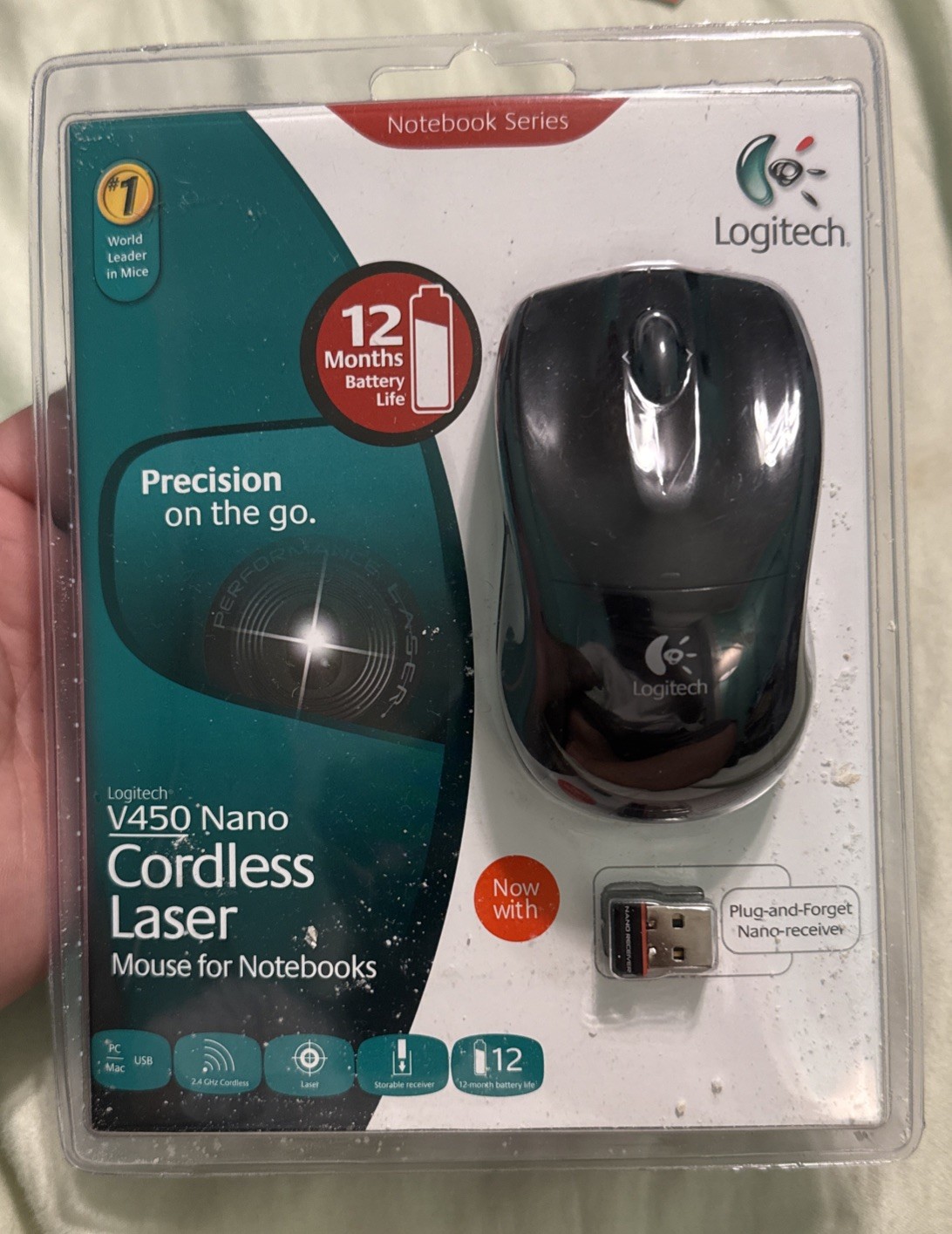 Logitech V450 Nano Wireless Mouse Notebook Series New Sealed Plz Read Battery