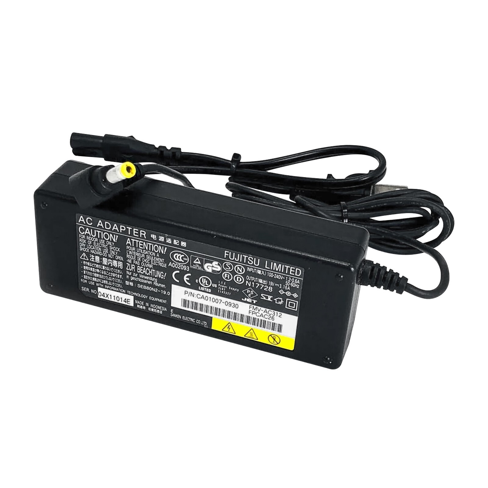 Original Fujitsu 60W AC Power Adapter ADP-60ZH A Charger 19V 3.16A