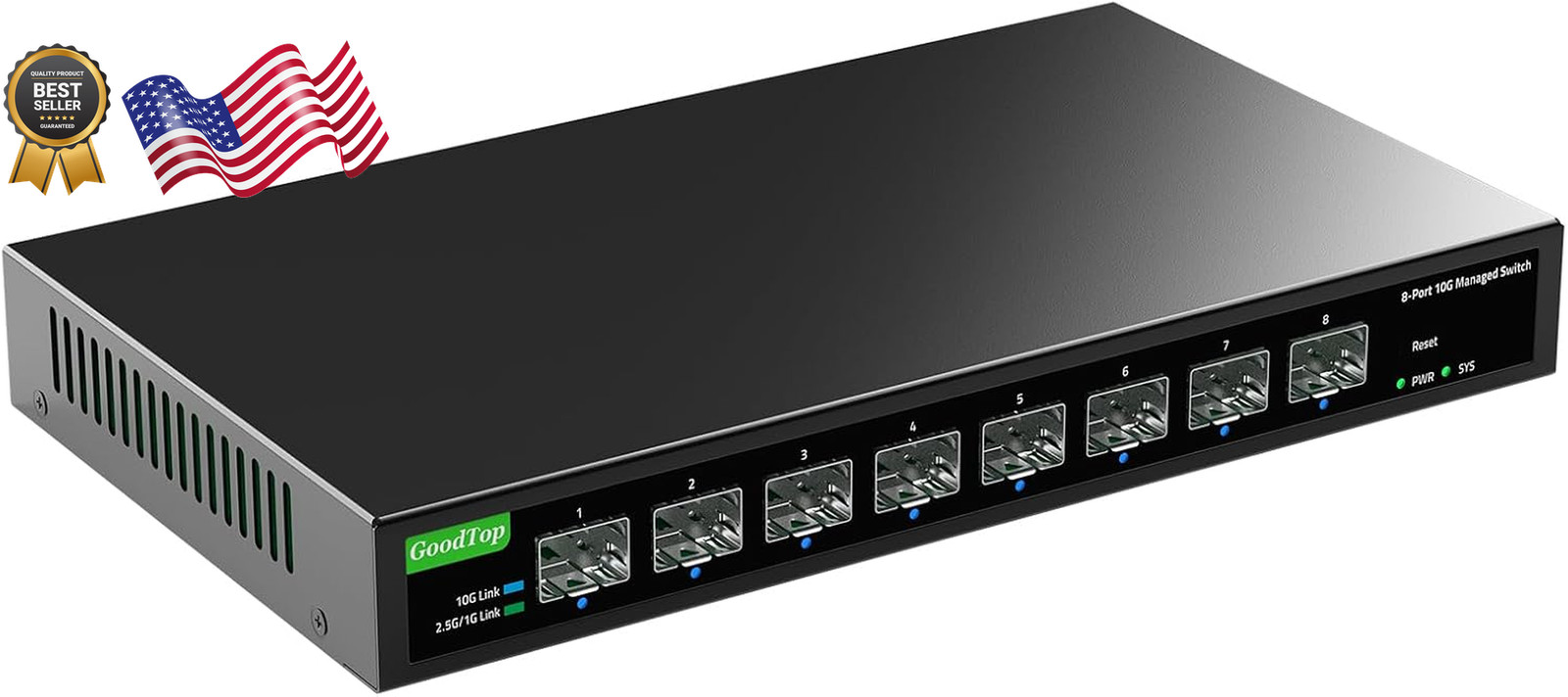 8 Port 10Gb Smart Web Managed SFP+ Switch,10G Optical Easy Managed SFP+ Ether