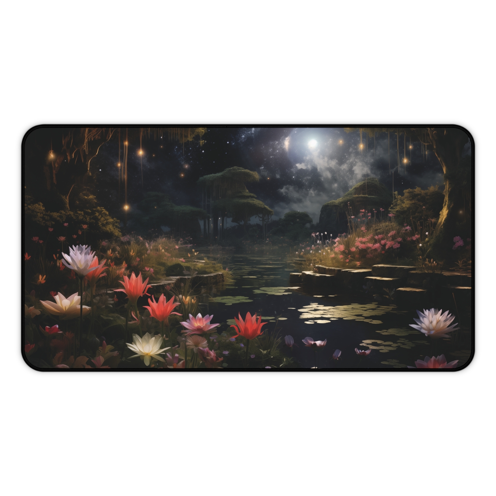 Mystic Forest Gaming Pad, Enchanted Mouse, Aesthetic Desk Design.