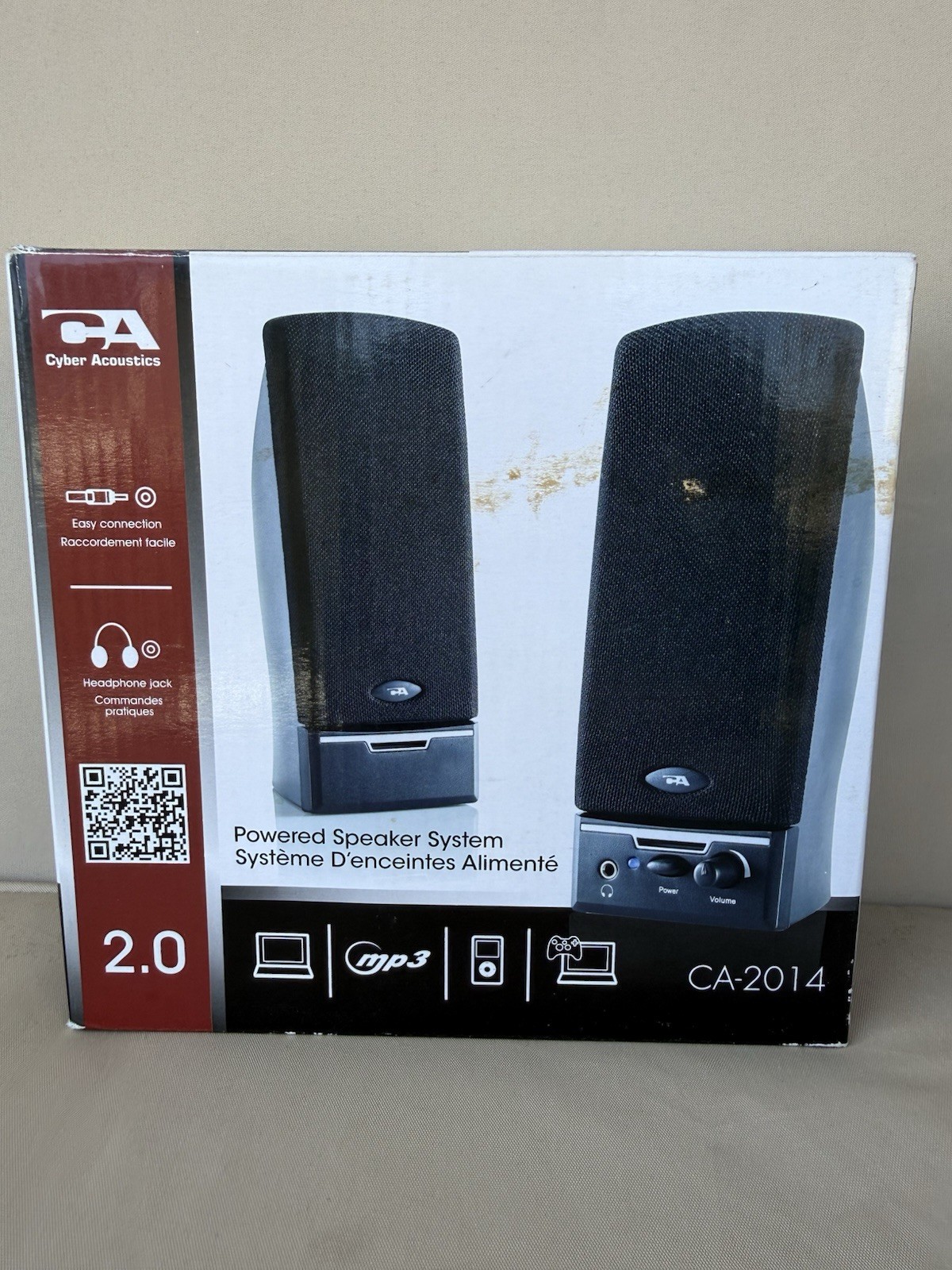 Cyber Acoustics CA-2022 18W Powered 2.0 Speaker System Control Pod
