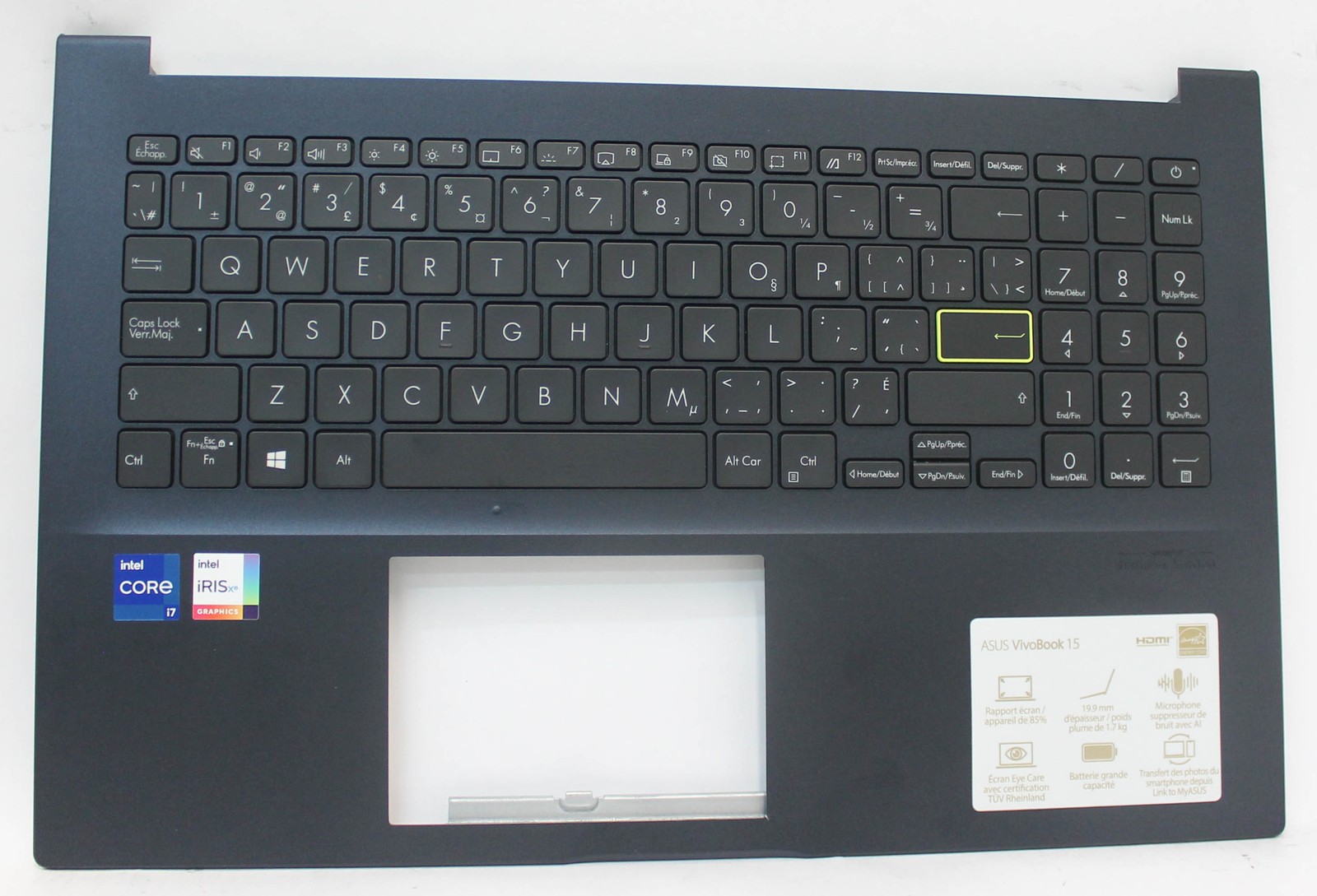 90NB0SG4-R31US0 ASUS VivoBook 15 F513EA Palmrest Top Cover w/KB US Grade B