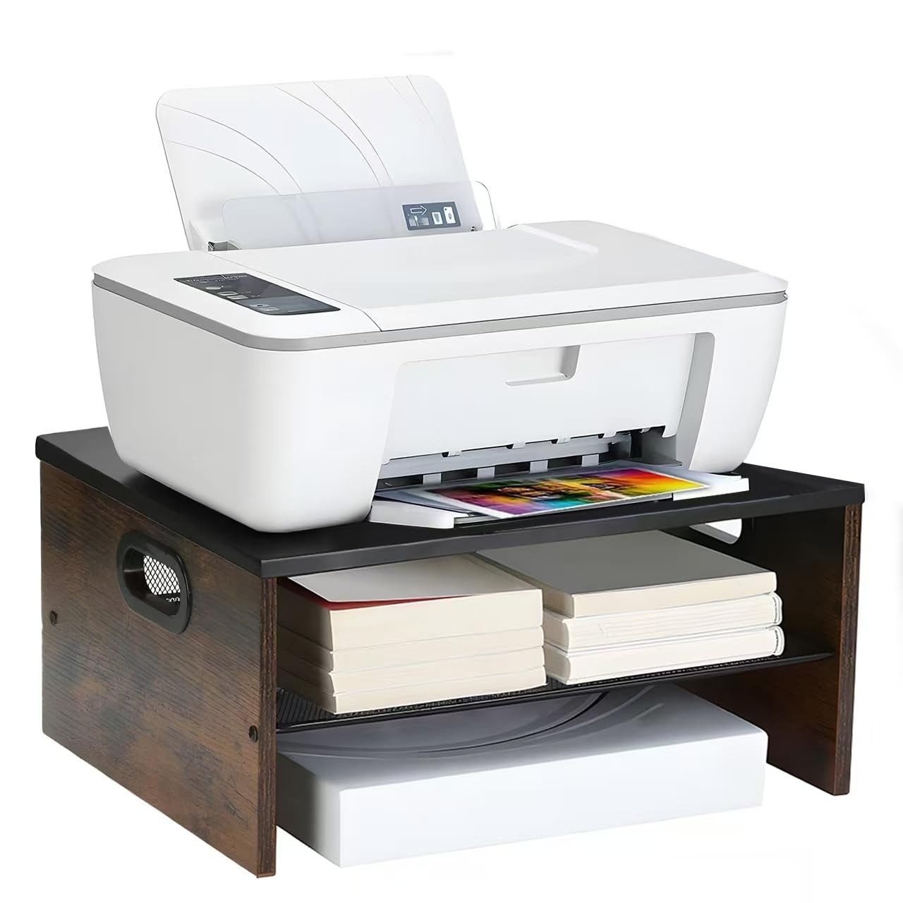 2 Tier Desktop Printer Stand,Multi-Purpose Desk Organizer