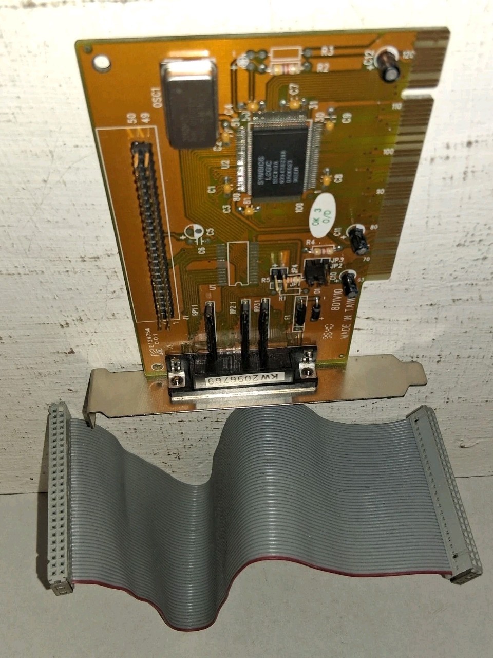 Symbios Logic 53C810A PCI SCSI Controller Card HD50 + Ribbon Cable Vintage PC