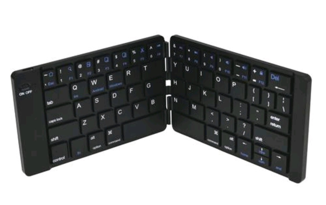 Brookstone Keyboard Bluetooth Wireless Folding Black