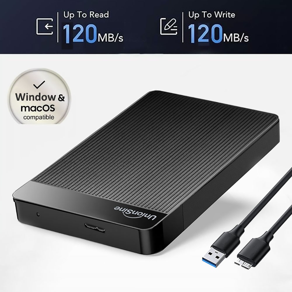 UnionSine 500GB 1TB 2TB 2.5" External HDD USB 3.0 Portable Hard Drive for Laptop