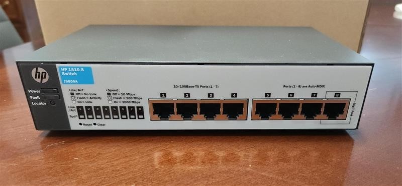 NEW OPEN BOX HP 1810-8G J9802A 8 Port Web Managed Gigabit Ethernet Switch