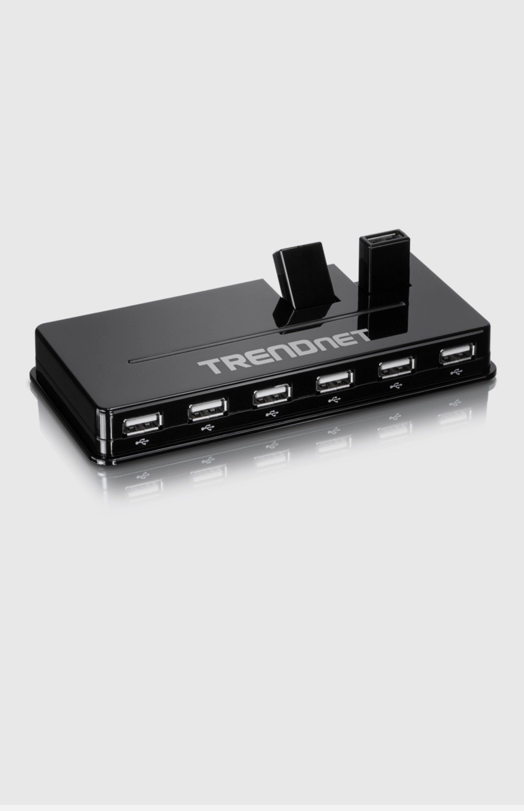TRENDnet TU2-H10 10-Port USB 2.0 Powered Hub, Black, 3 ft Cable