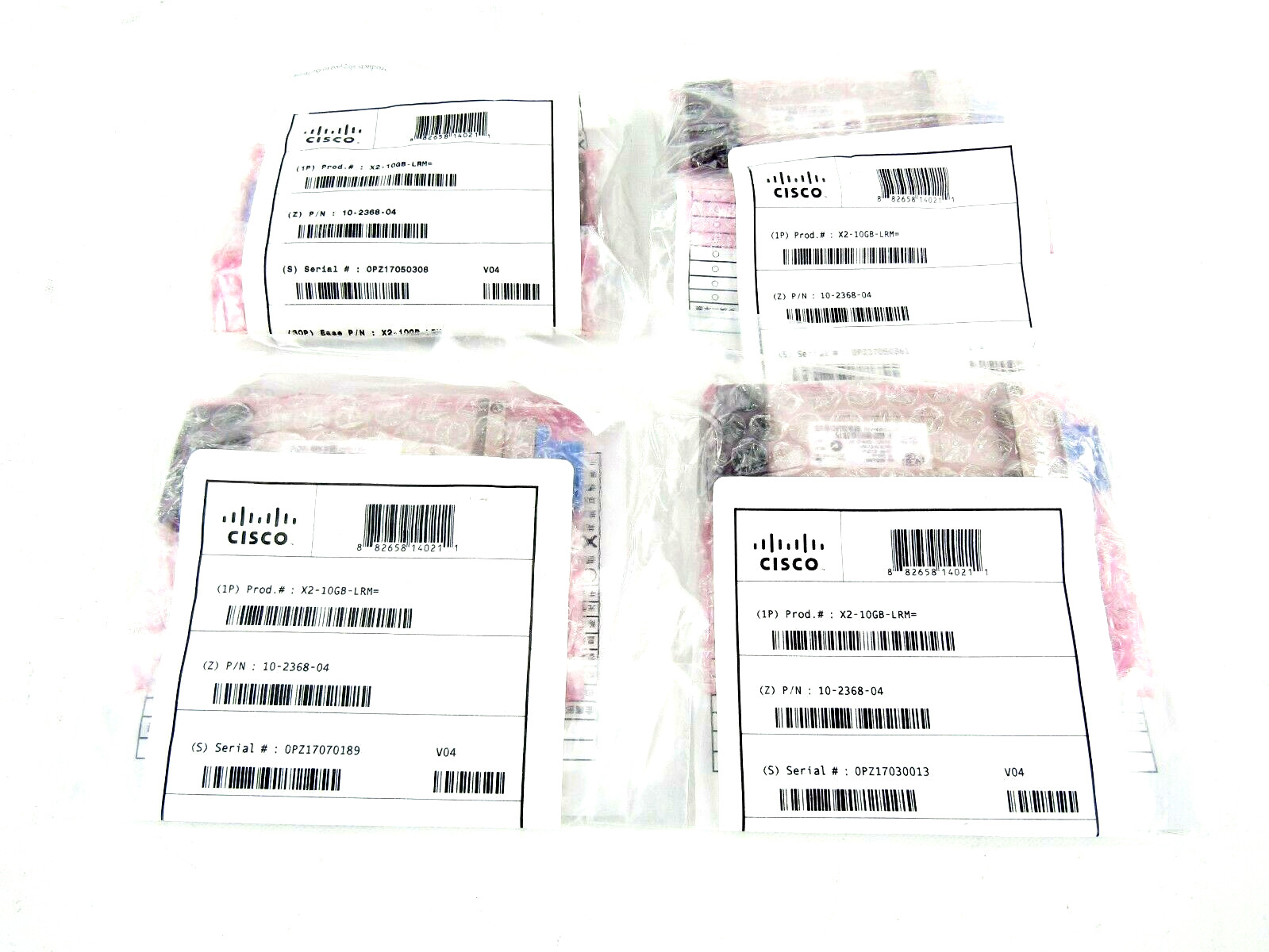 Lot of 4 Cisco X2-10GB-LRM  10-2368-03 Fibre Optic Transceiver Modules