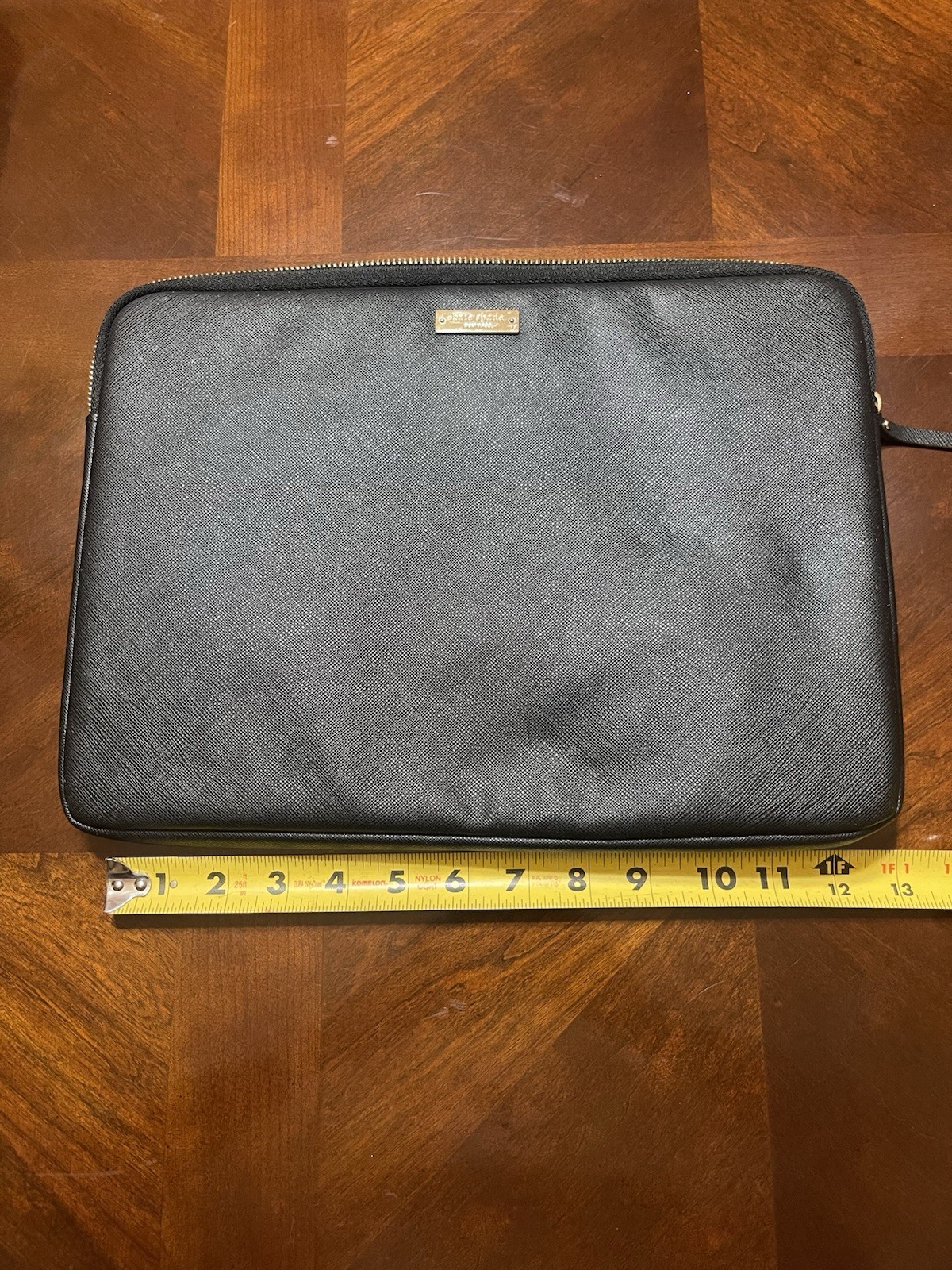 Kate Spade Spencer Black Leather Laptop Sleeve Case with Padded Support