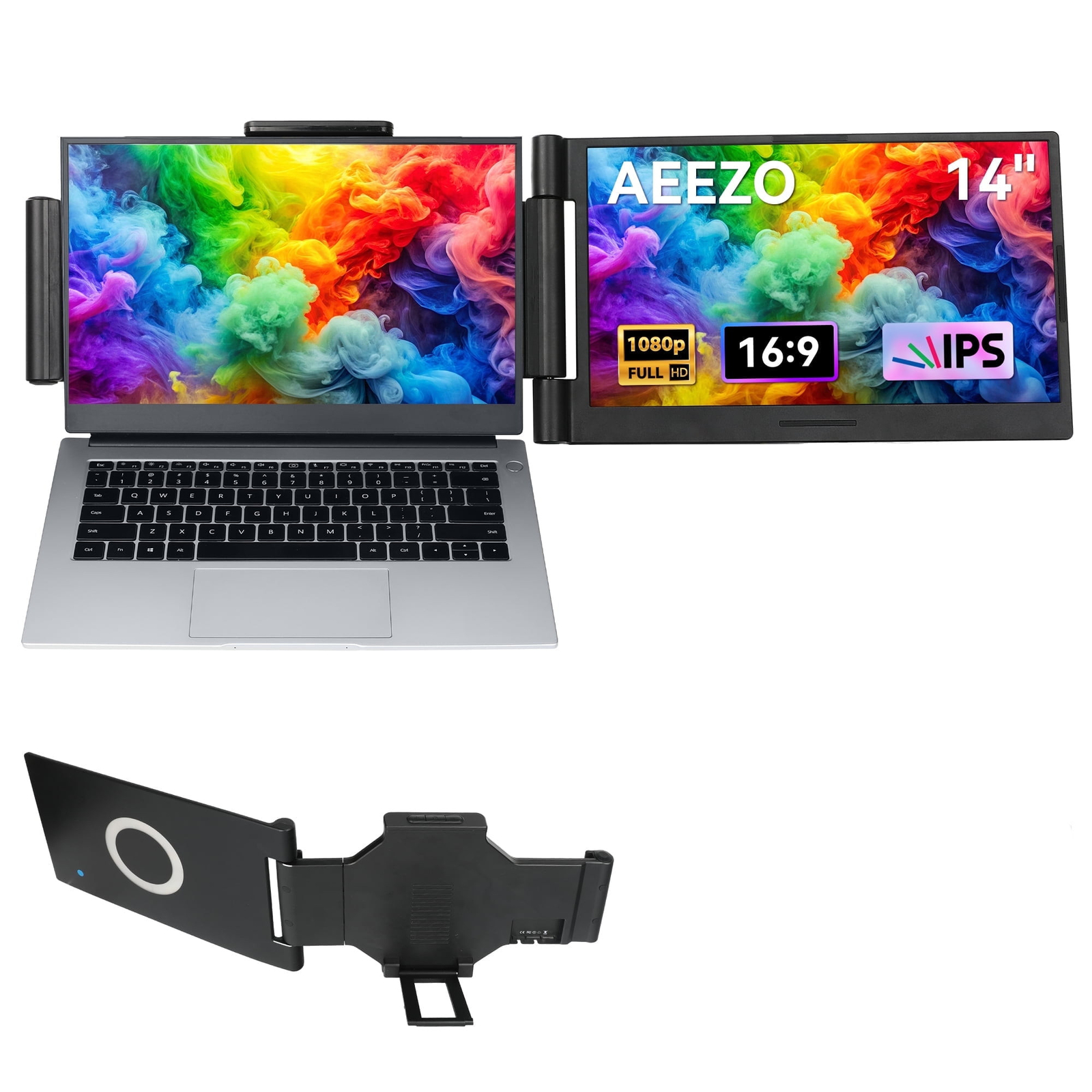 14.1 inch  Portable Monitor,1080P FHD Display Laptop Screen Monitor Extender