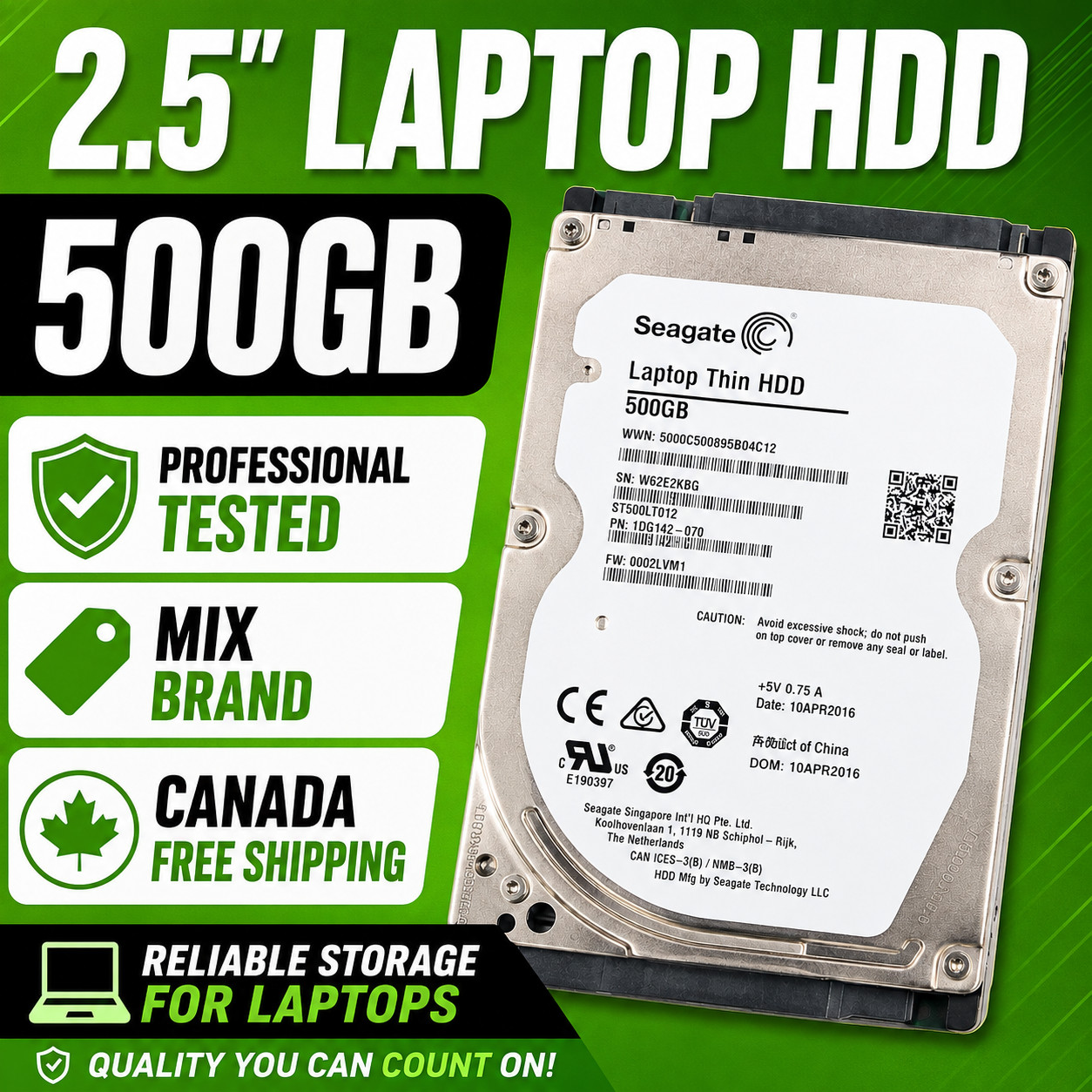 Used 500GB 120GB SATA desktop / laptop hard drive 2.5 inches Mixed Brand