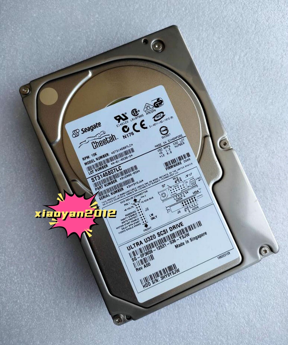 1pcs 0F3659 Dell ST3146807LC 146GB 3.5" 10K ULTRA U320 SCSI SCA 80 Hard Drive