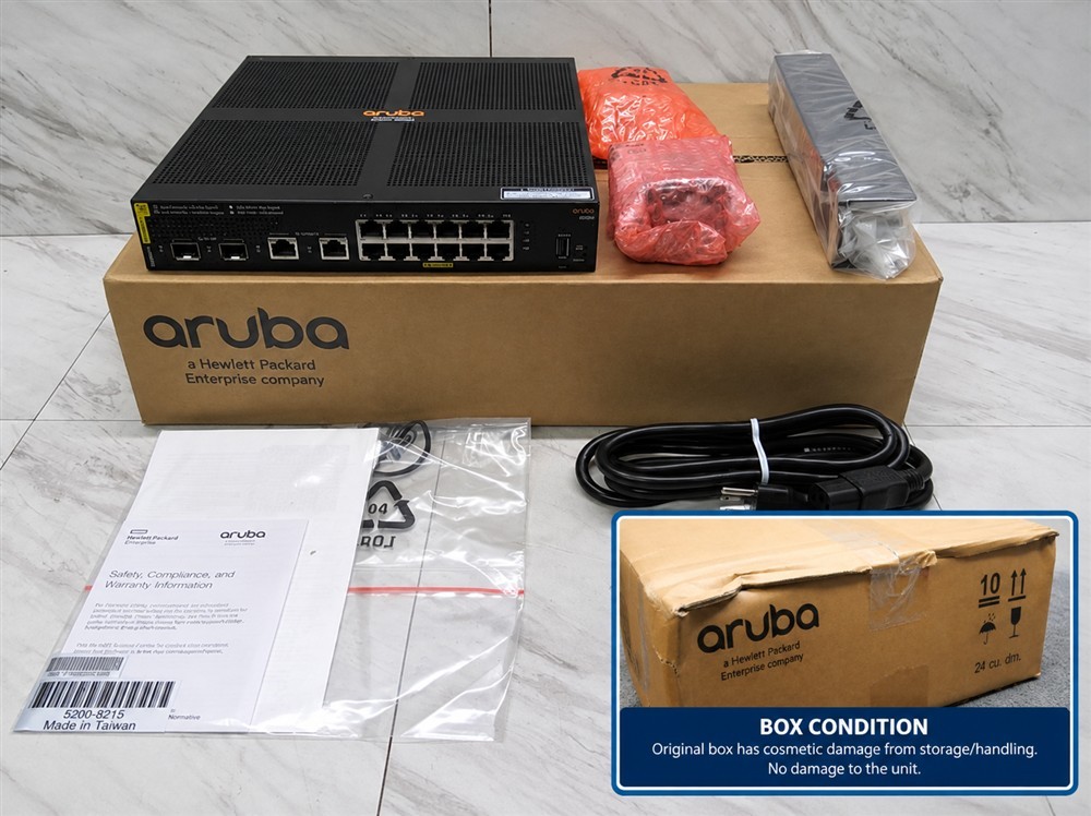 New Open Box HP Aruba 6000 12-Port Gigabit PoE Network Switch R8N89A