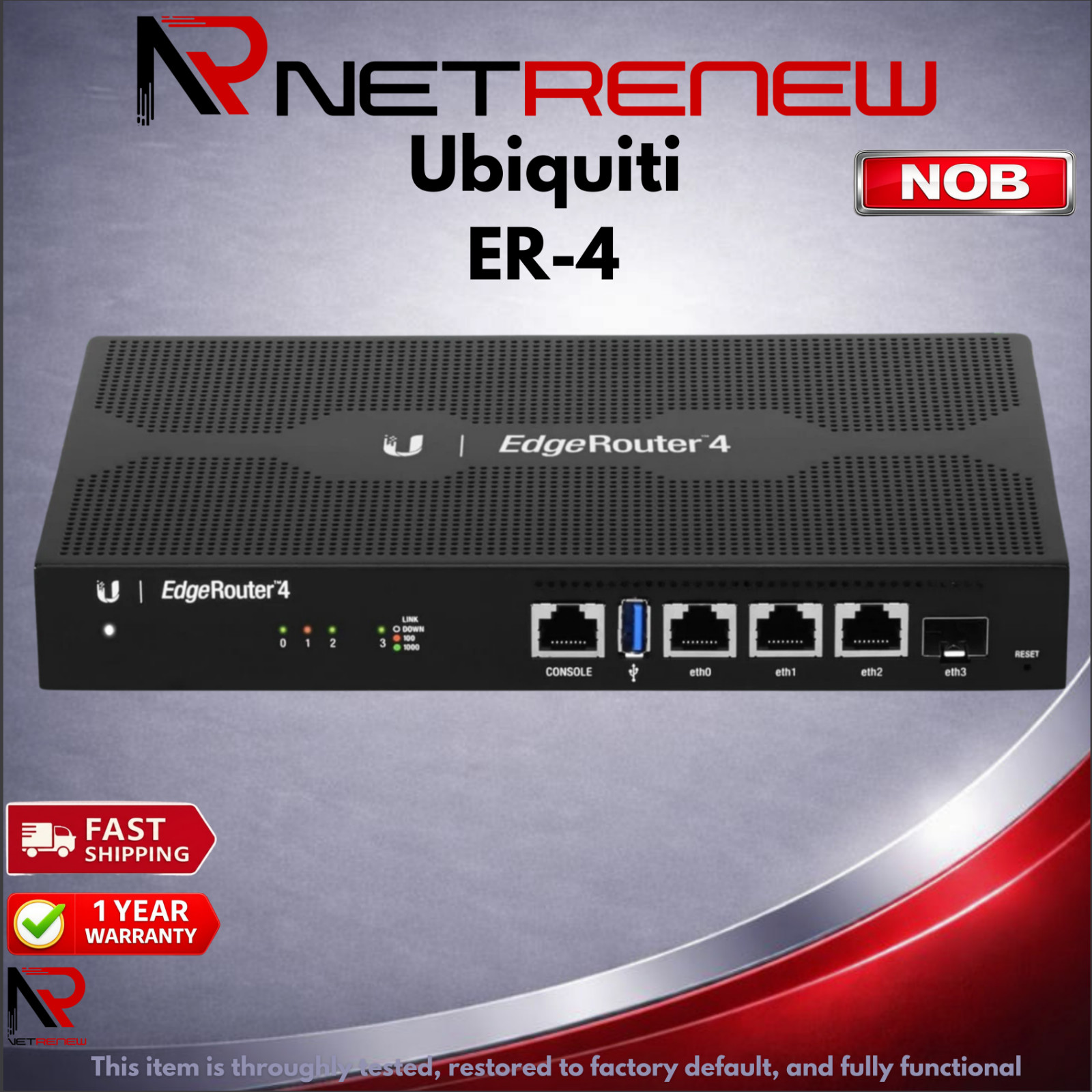 Nob Ubiquiti EdgeRouter ER-4 Gigabit 4-Port High-Performance Router