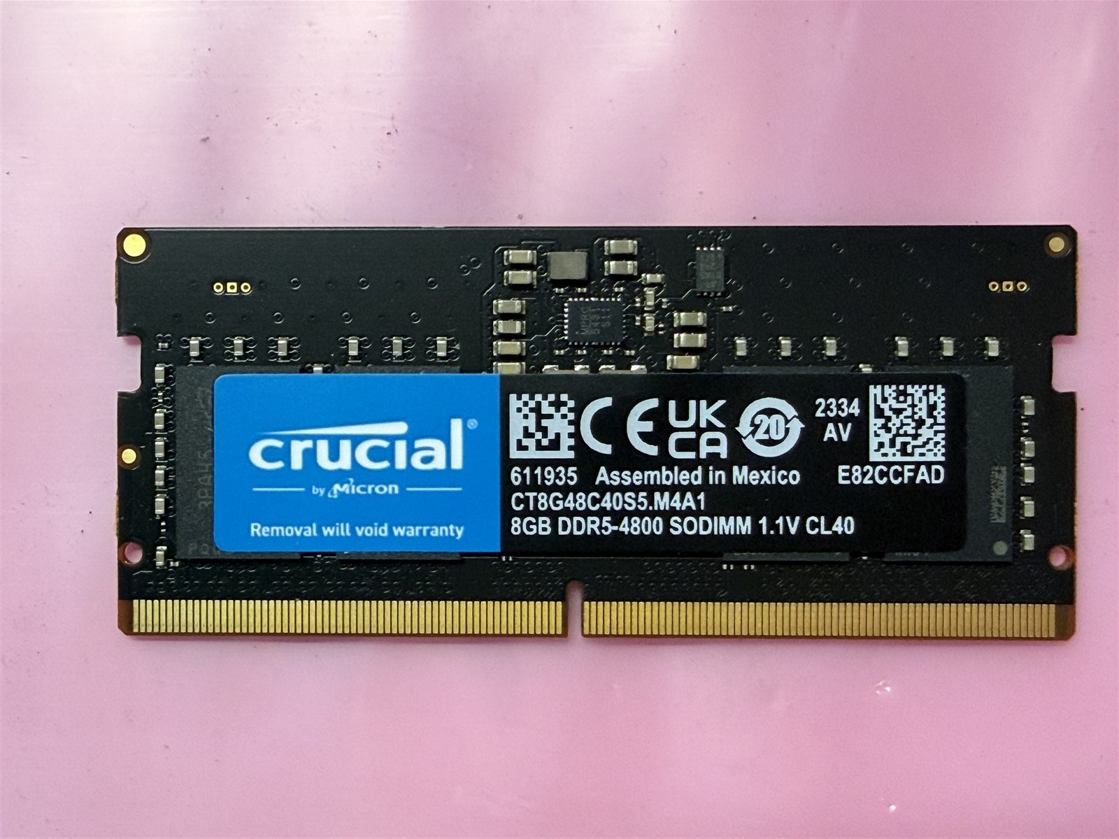 Crucial by Micron CT8G48C40S5.M4A1 8GB DDR5-4800 SODIMM 