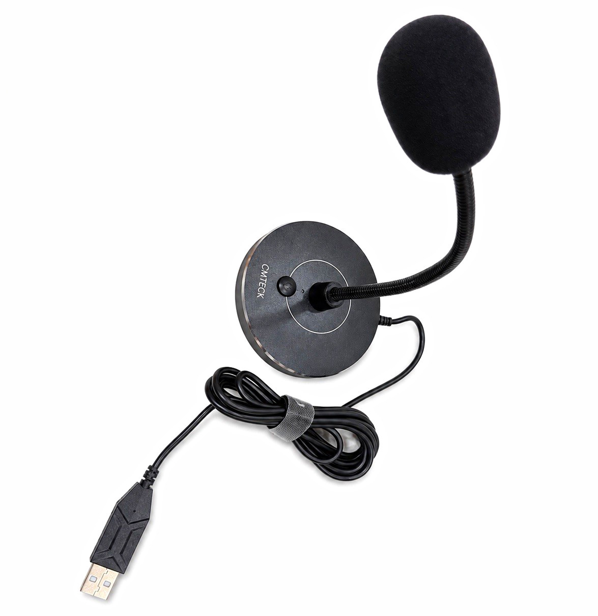 CMTECK USB Gooseneck Desktop Stand Microphone with Mute Button, Black