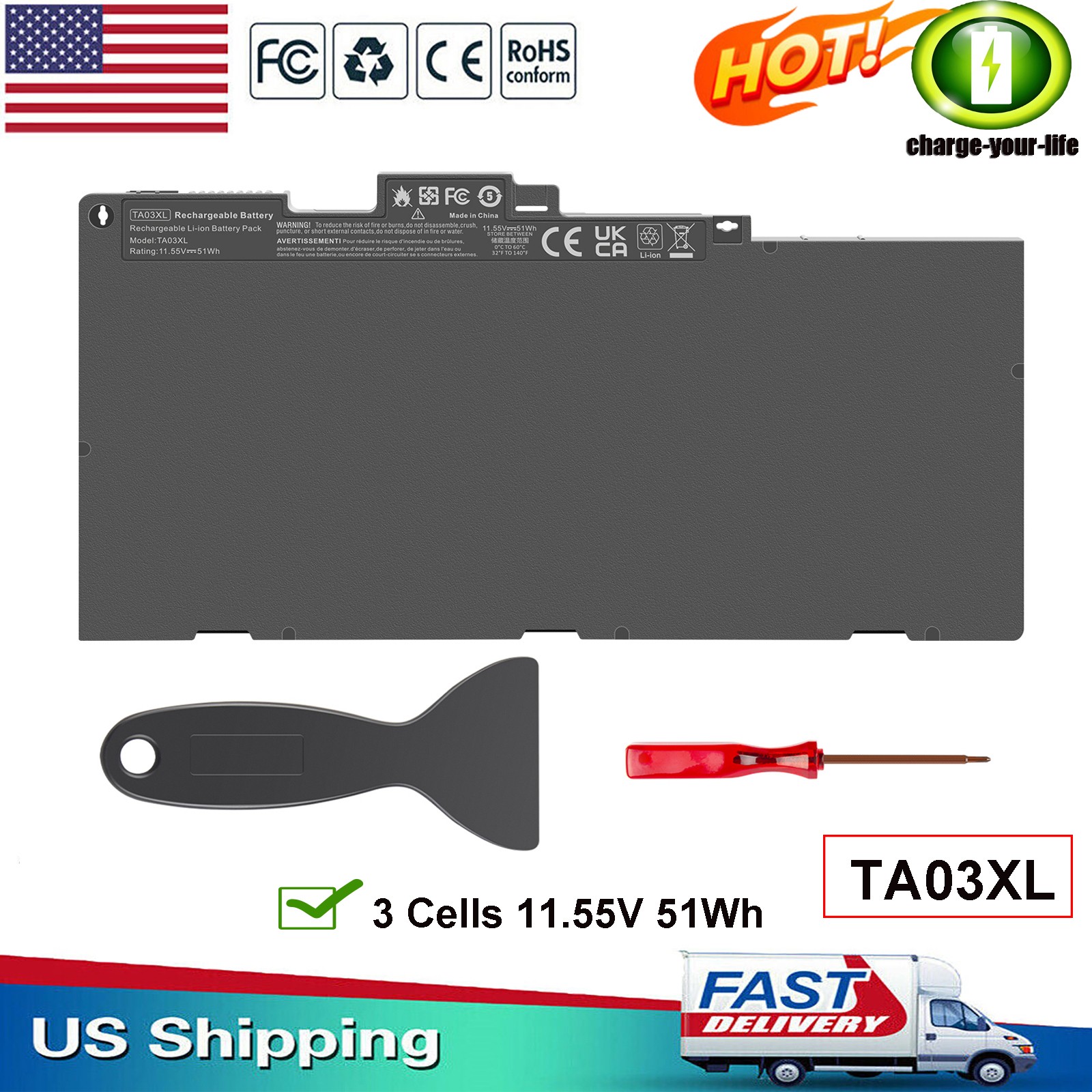 ✅TA03XL Battery for HP EliteBook 745 755 840 848 850 G4 ZBook 14U G4 HSTNN-IB7L