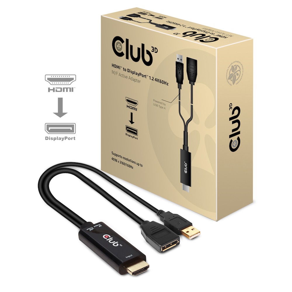 Club 3D B.V Cac-1331 Hdmi To Displayport 1.2 Active Adapter Which Transmits A