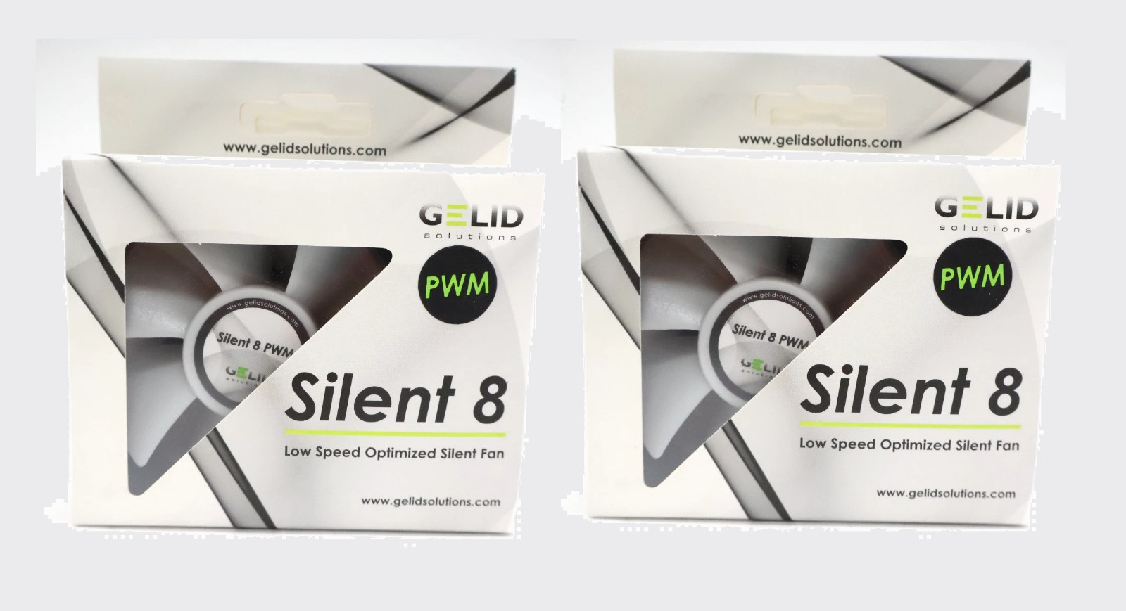 New Lot of 2 Gelid Silent 8 80mm Low Speed Optimized Silent Case Fan