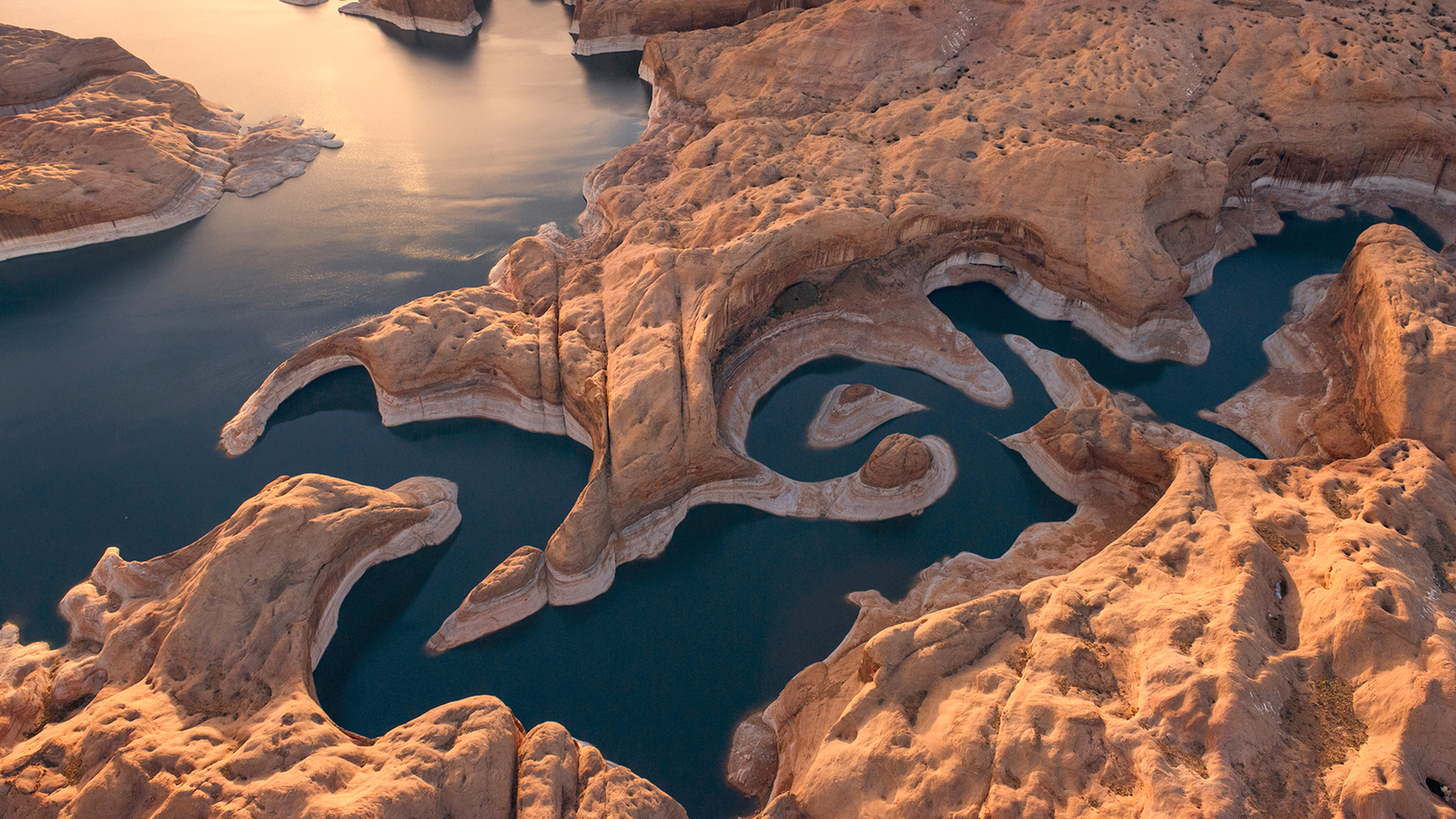 Landscape aerial view drone photo nature lake powell Custom Gaming Mat Desk