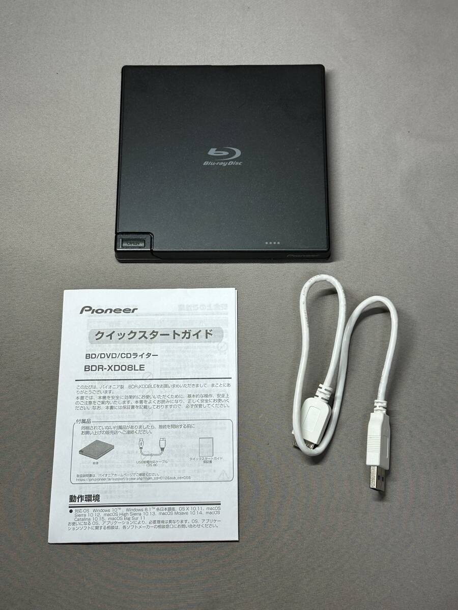 Pioneer BDR-XD08LE Portable USB Blu-ray BD DVD CD Writer External Drive Used