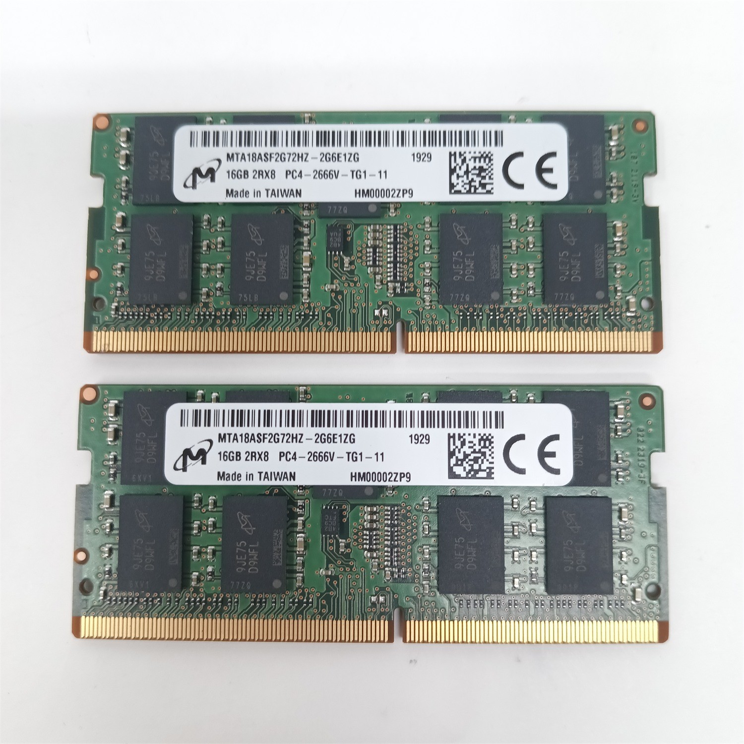 [Lot of 2] 16GB 2Rx8 PC4-2666V-TG1-11 Laptop RAM MTA18ASF2G72HZ-2G6E1ZG Micron