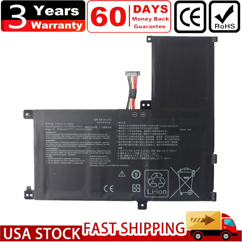 50wh Battery For Asus Zenbook Flip B41n1532 Ux560 Q504u Q504ua Q534ua Battery US