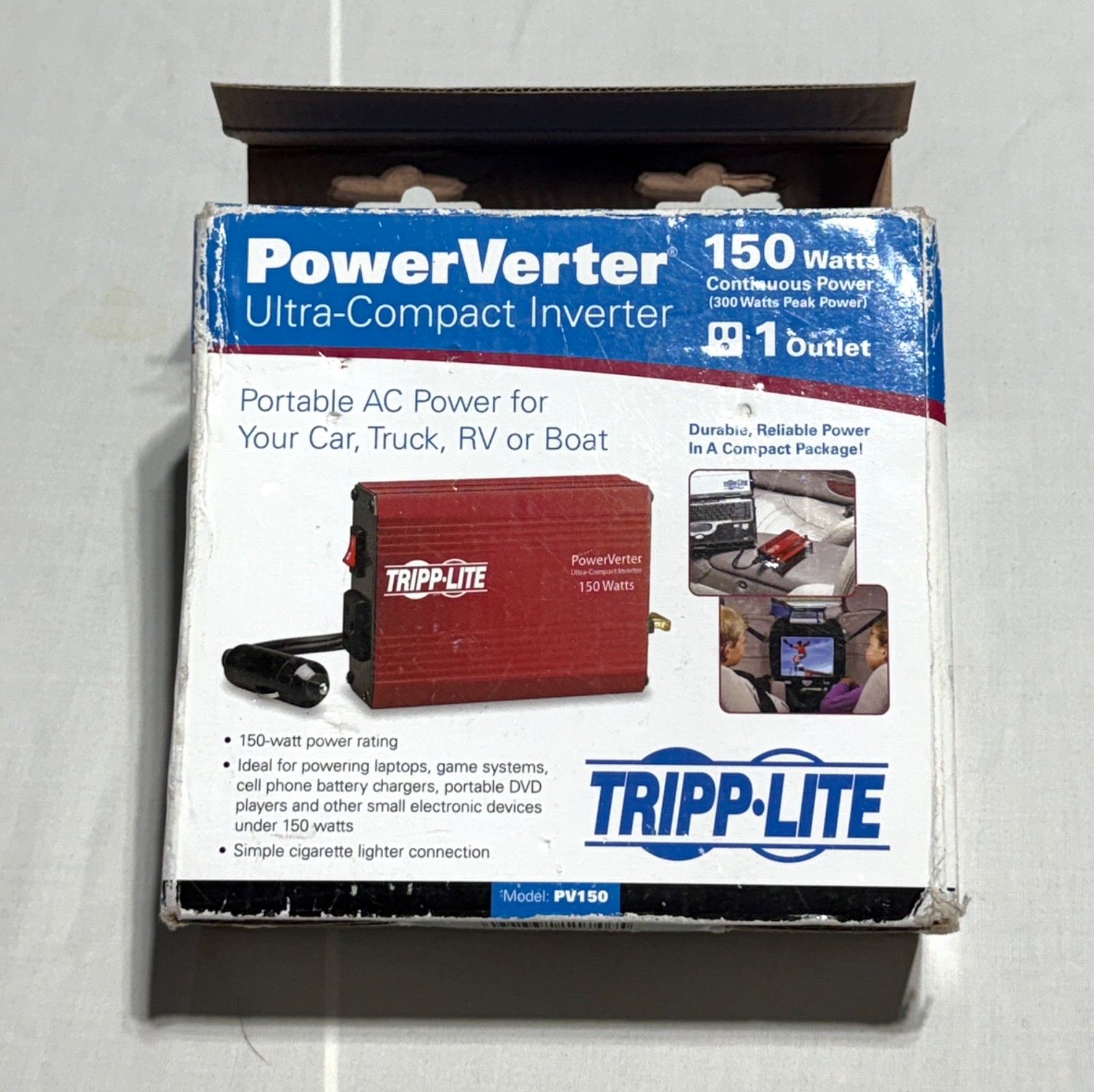 POWERVERTER - Tripp Lite 150W Ultra-Compact Car Inverter - Model #PV150