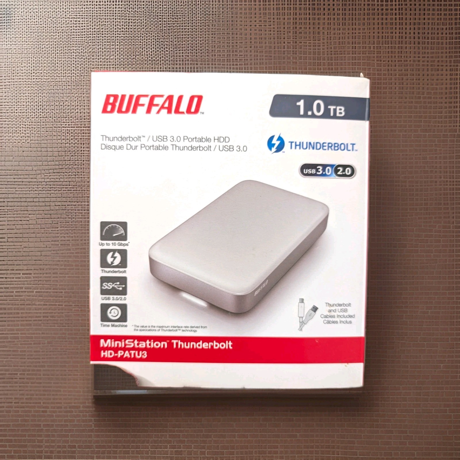 Buffalo MiniStation Thunderbolt 1TB External Hard Drive HD-PA1.0TU3-US USB 3.0