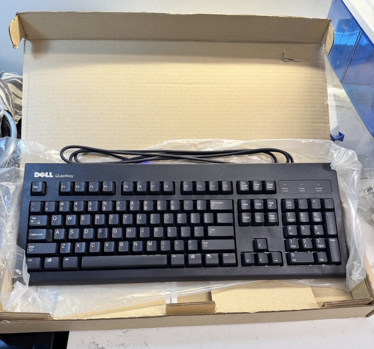 Dell QuietKey RT7D5JTW Black Vintage Keyboard New In Box PS/2 Retro Computer New