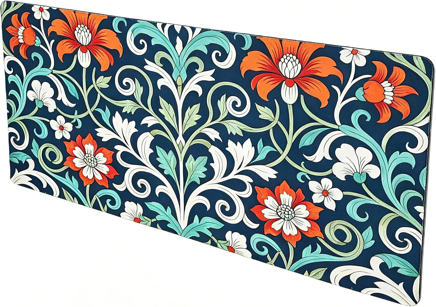 Gaming Mouse Pad, Large Floral Desk Mat 90 X 40CM (35.4”X15.7”), Vintage Flower