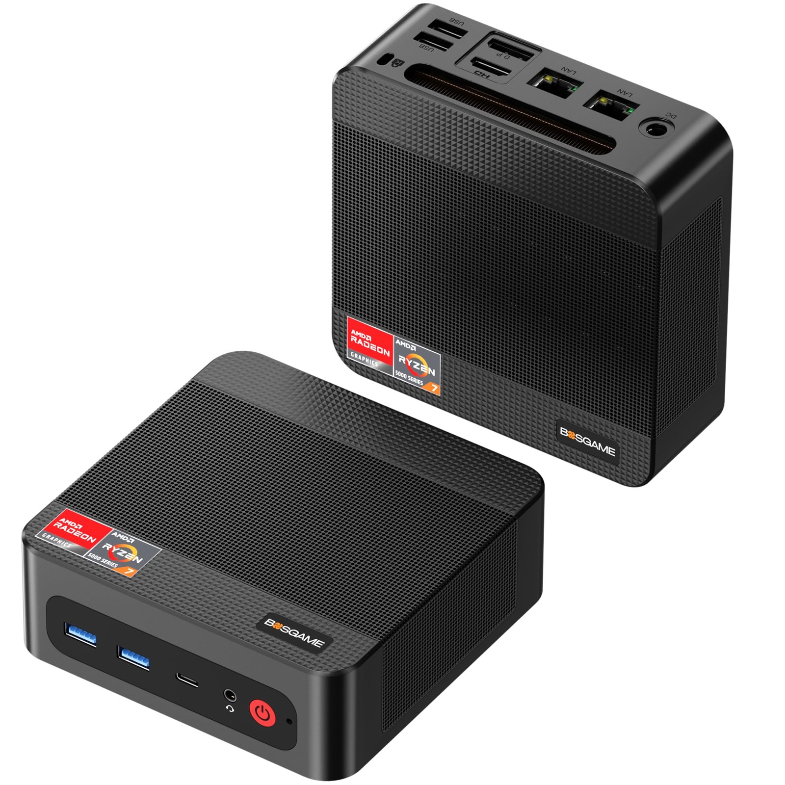 BOSGAME P3 Plus Mini PC, AMD Ryzen 7 7840HS 16GB DDR5+1TB SSD, Carbon Black