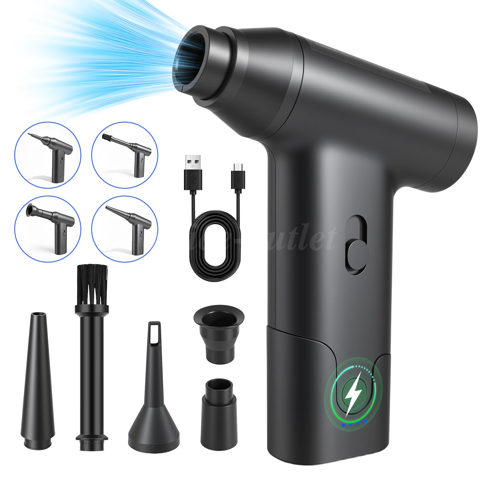 Air Duster 300000 RPM 2-in-1 Blowing Suction Brushless Electric Cleaner