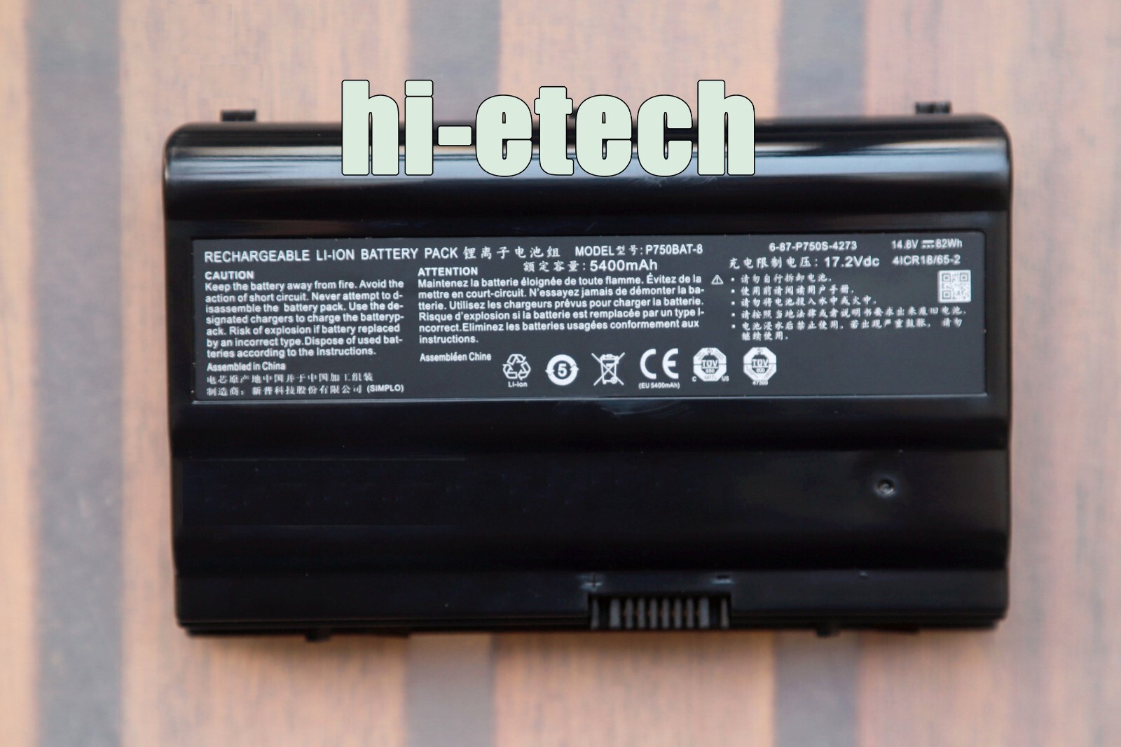 Genuine P750BAT-8 Battery for Clevo P750ZM P775DM P775TM1 P751DM P751ZM P771ZM